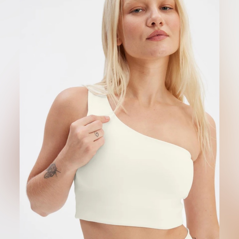 Girlfriend collective Ivory Bianca One Shoulder, size XL